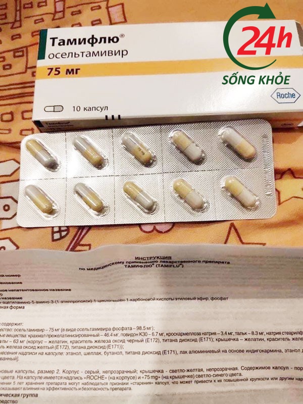 Hộp và tờ hướng dẫn sử dụng thuốc Tamiflu giả