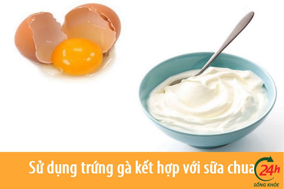 Sử dụng trứng gà kết hợp với sữa chua