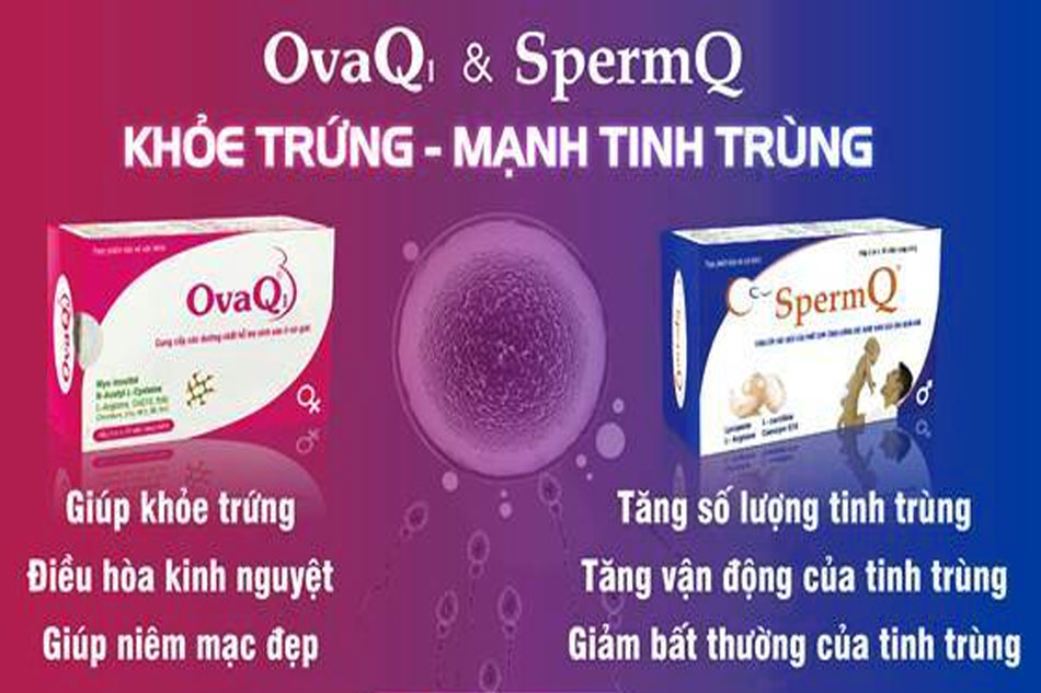 OvaQl và SpermQ là bộ đôi sản phẩm giúp hỗ trợ vấn đề sinh sản ở nam và nữ