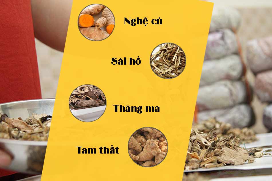 Thành phần của Thăng trĩ Dưỡng huyết thang