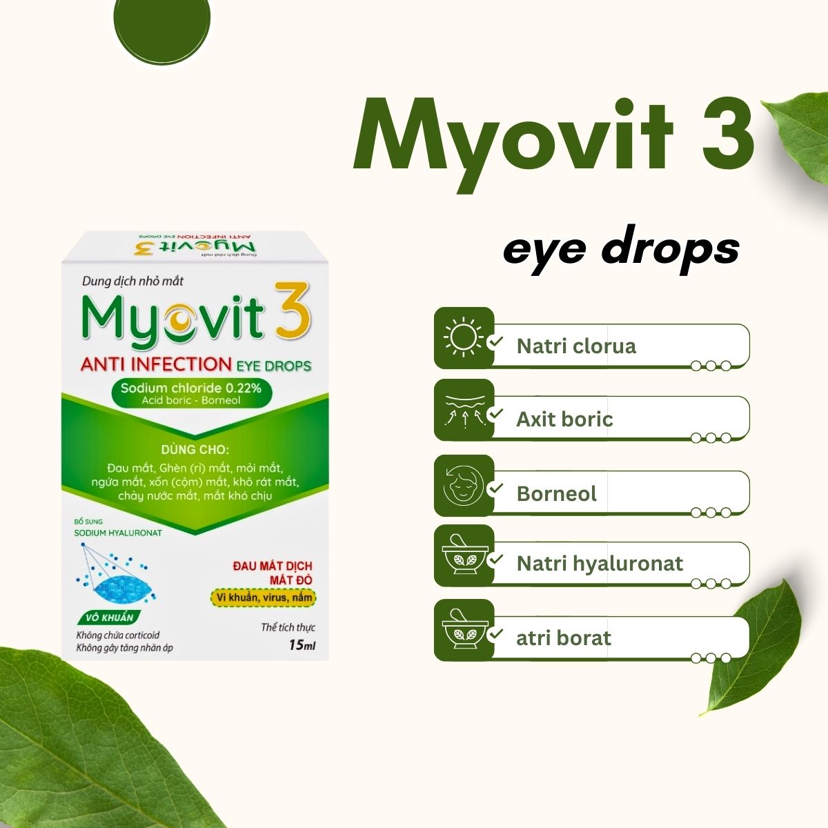 Dung dịch nhỏ mắt Myovit 3