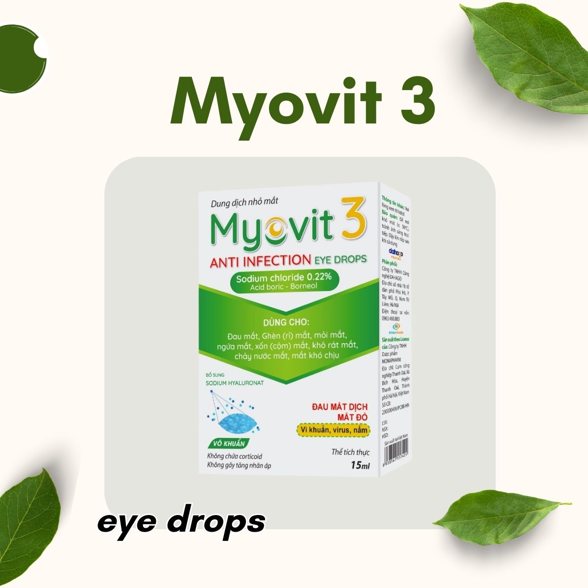 Dung dịch nhỏ mắt Myovit 3