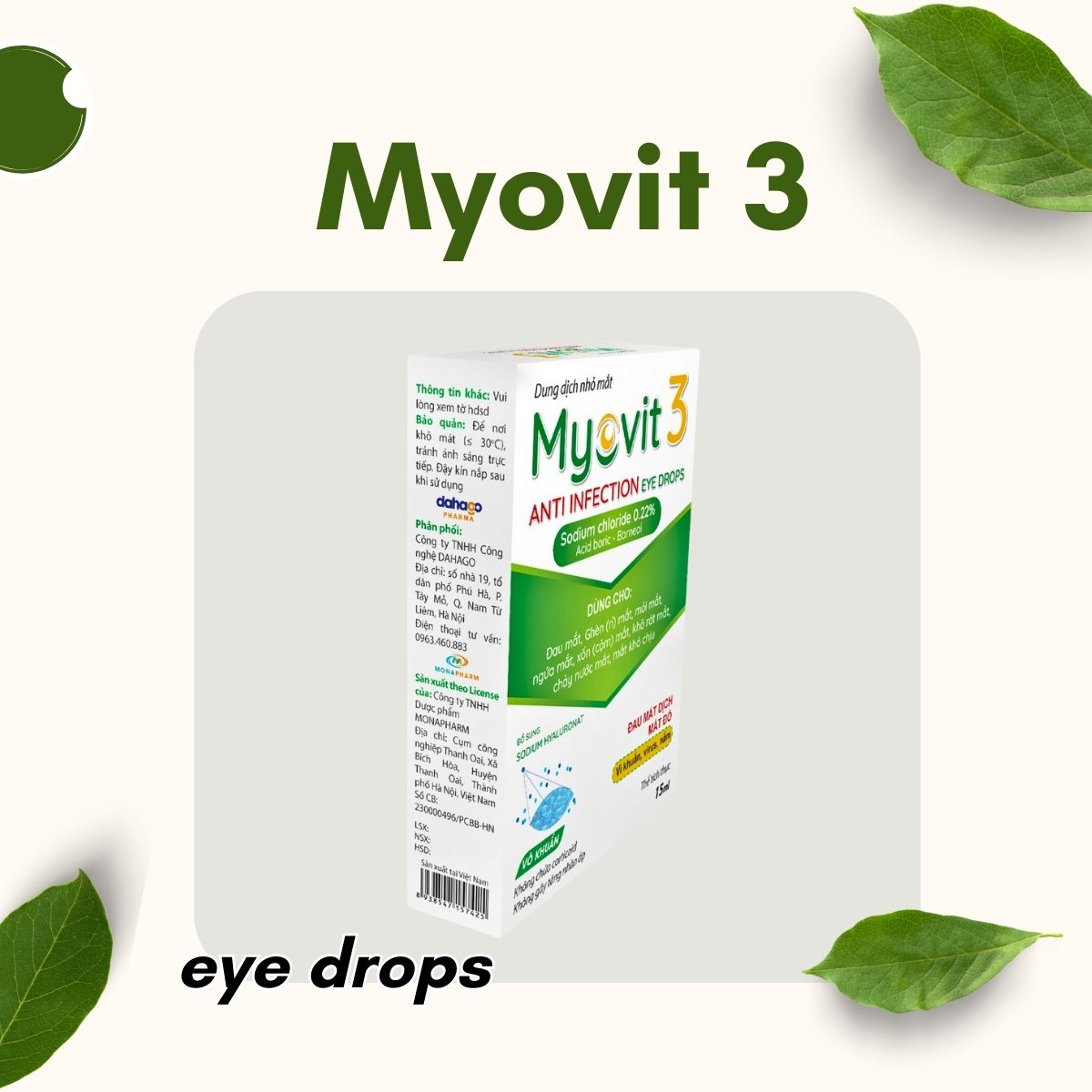 Dung dịch nhỏ mắt Myovit 3