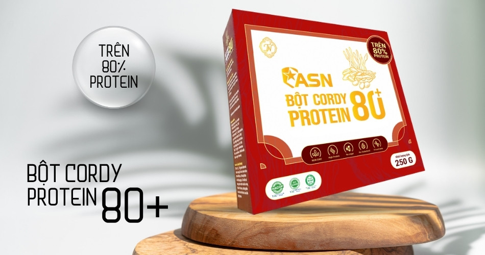 Bột Cordy Protein 80+ có trên 80% protein