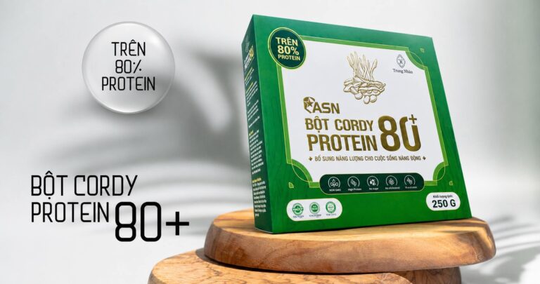 Bột Cordy Protein 80+ có trên 80% protein