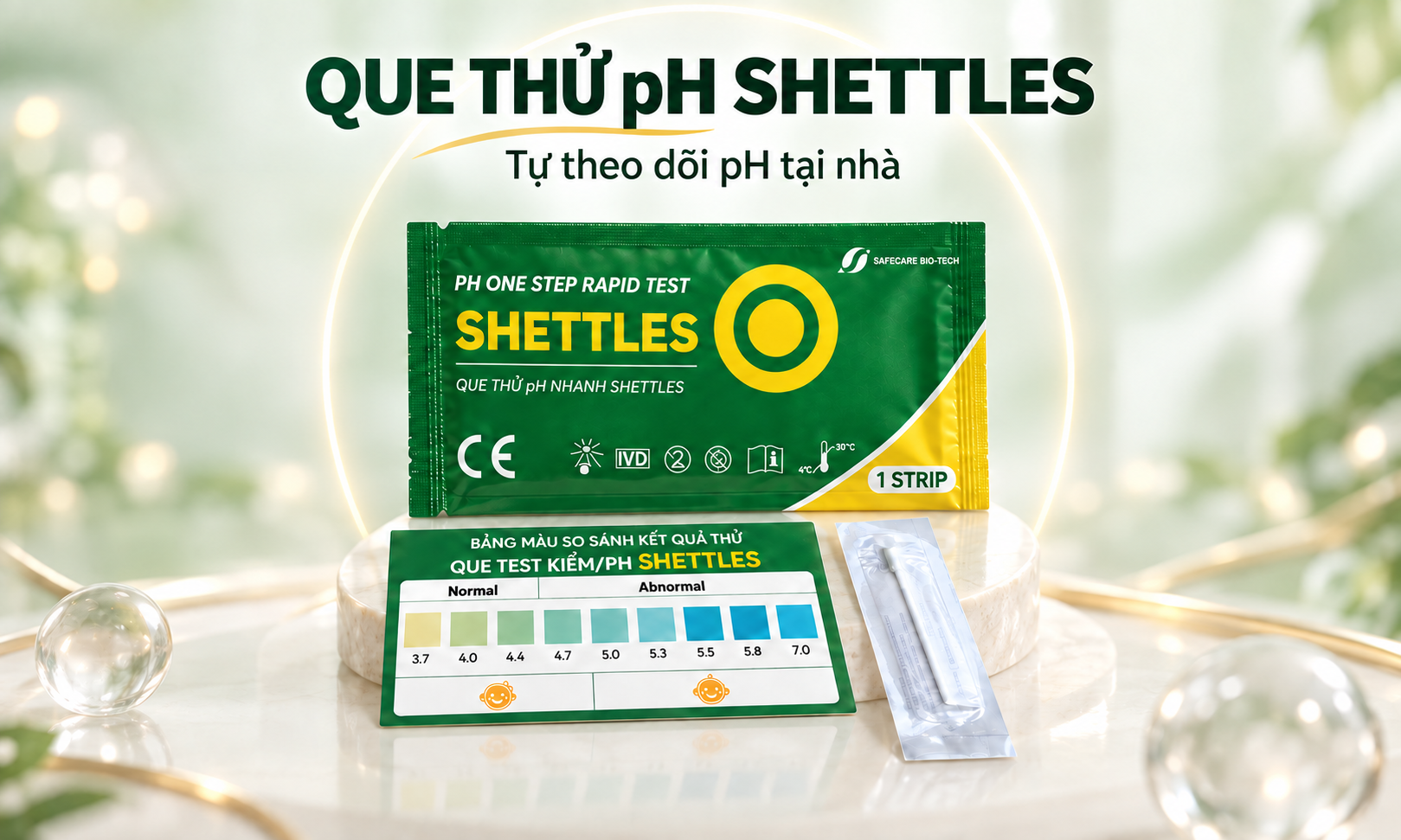 Bộ sản phẩm que thử pH Shettles